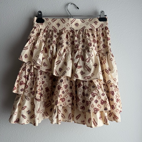 Ulla Johnson Aminta Skirt Opal Beige Ruffle Mini size 4 - Picture 5 of 7